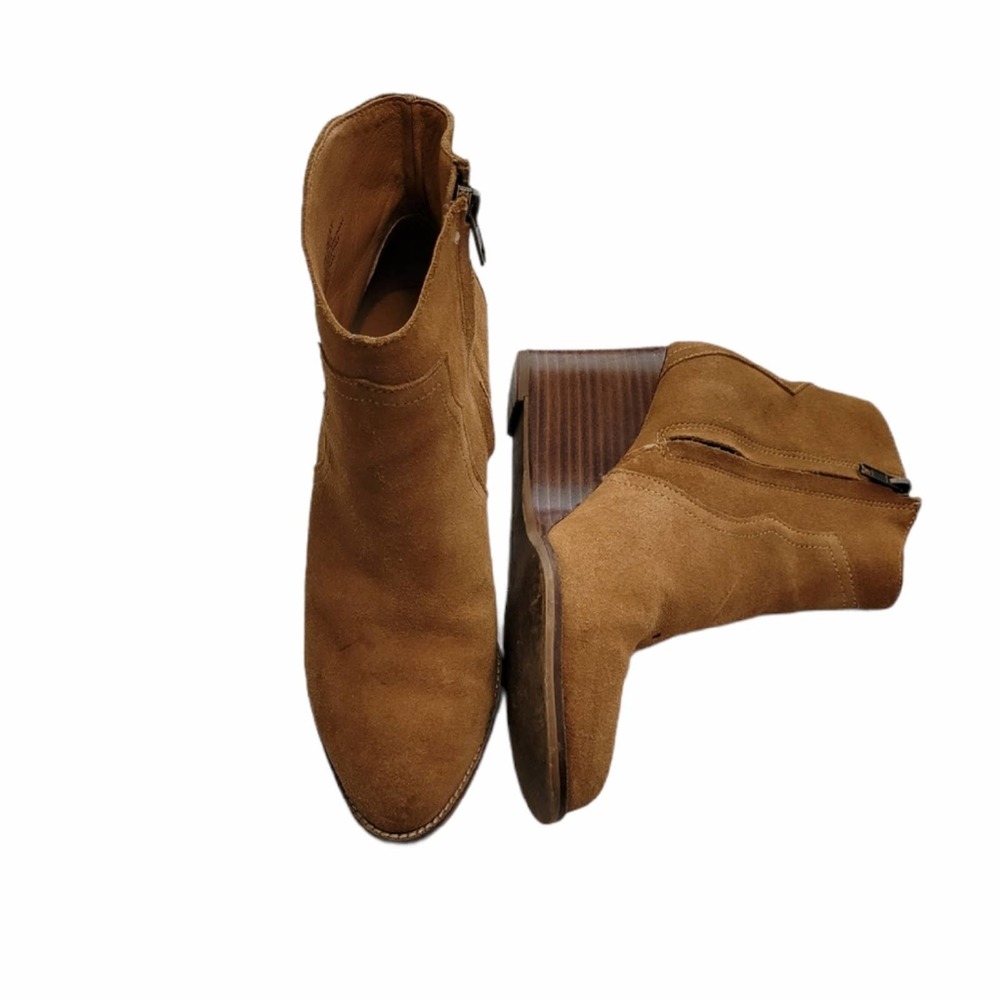 Andre Assous Tan Suede Heeled Ankle Boots
